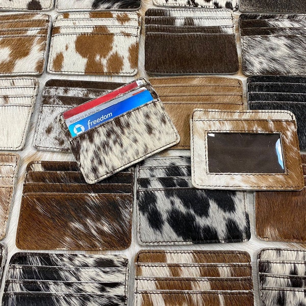 100 % Real Cowhide Credit Card Wallet- Credit Card Holder- - Perfect For Gifts- Mothersday Gift- Gifts For Her and Him-Unisex