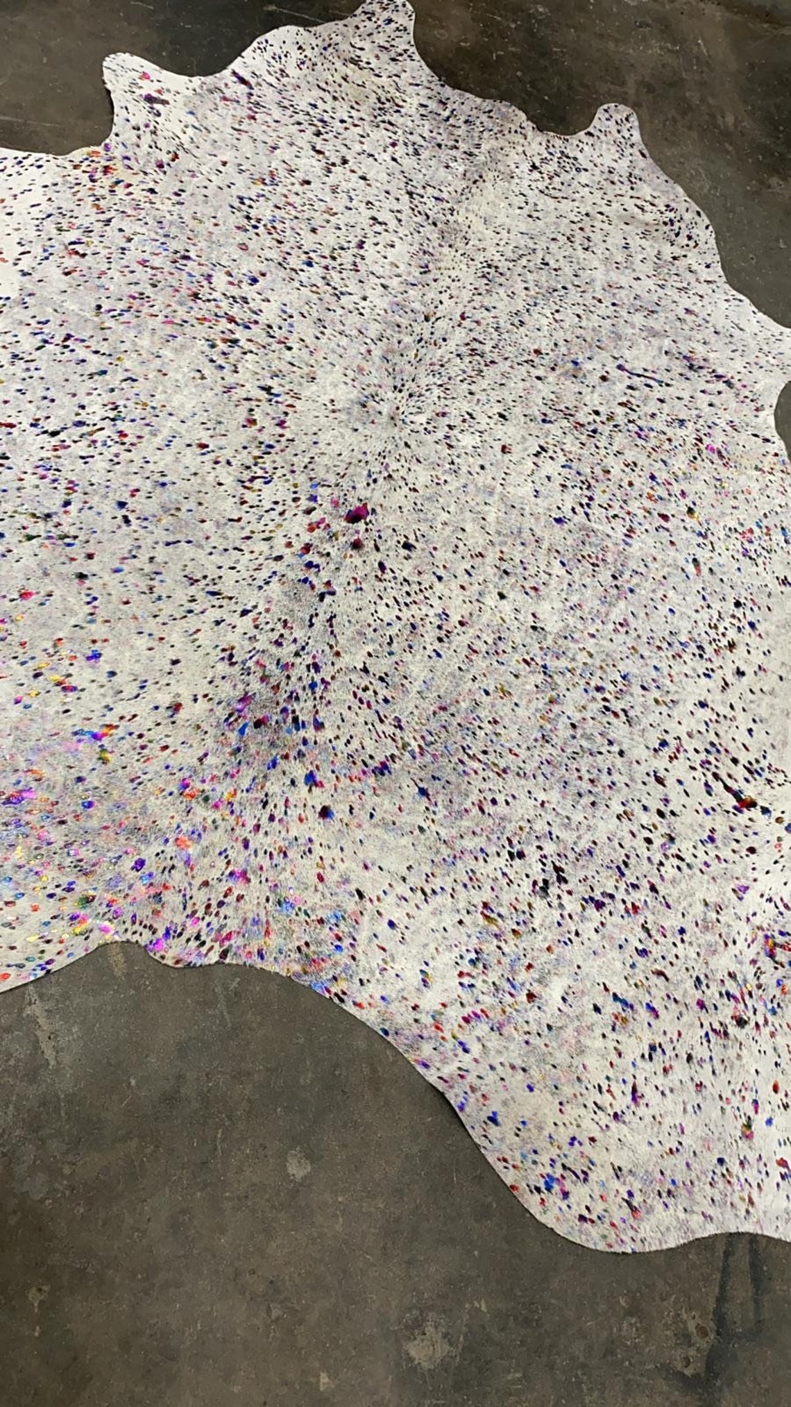 Acid Washed Rainbow Brazilian Cowhide Rug Size: 6x8 Multi Color Rug ...
