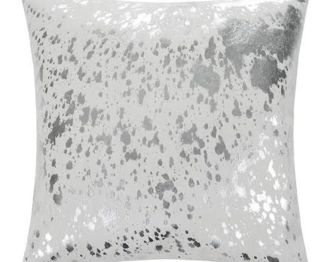 Real Silver Cowhide Acid Wash Pillow/ Cushion Cover Etsy