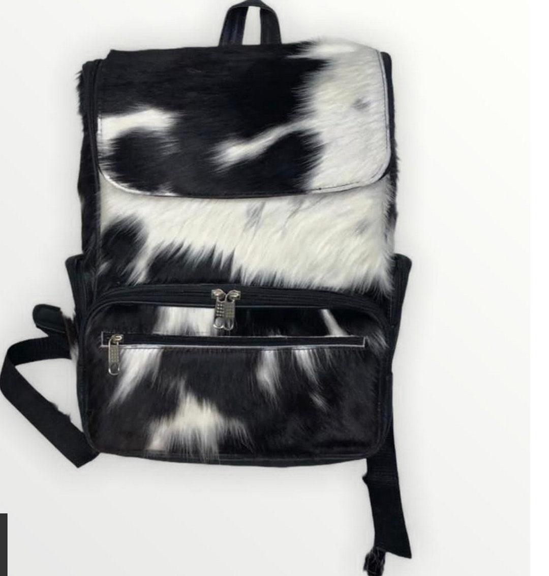 Brazilian Cowhide Backpack/ Cowhide Leather Backpack Hair on  display picture 2