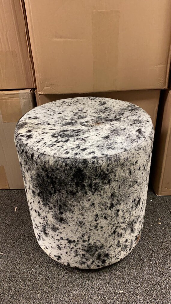 Black and white ottoman stool discount