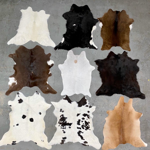 100 % Real Calf Hide/ Cow Skin Cowhide Rug Leather Area Rug 3 x 2 ft.