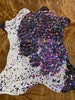 100 % Real Metallic rainbow acid wash hair on cowhide Rug Natural Size ranges from 2-3ft Rainbow with black 