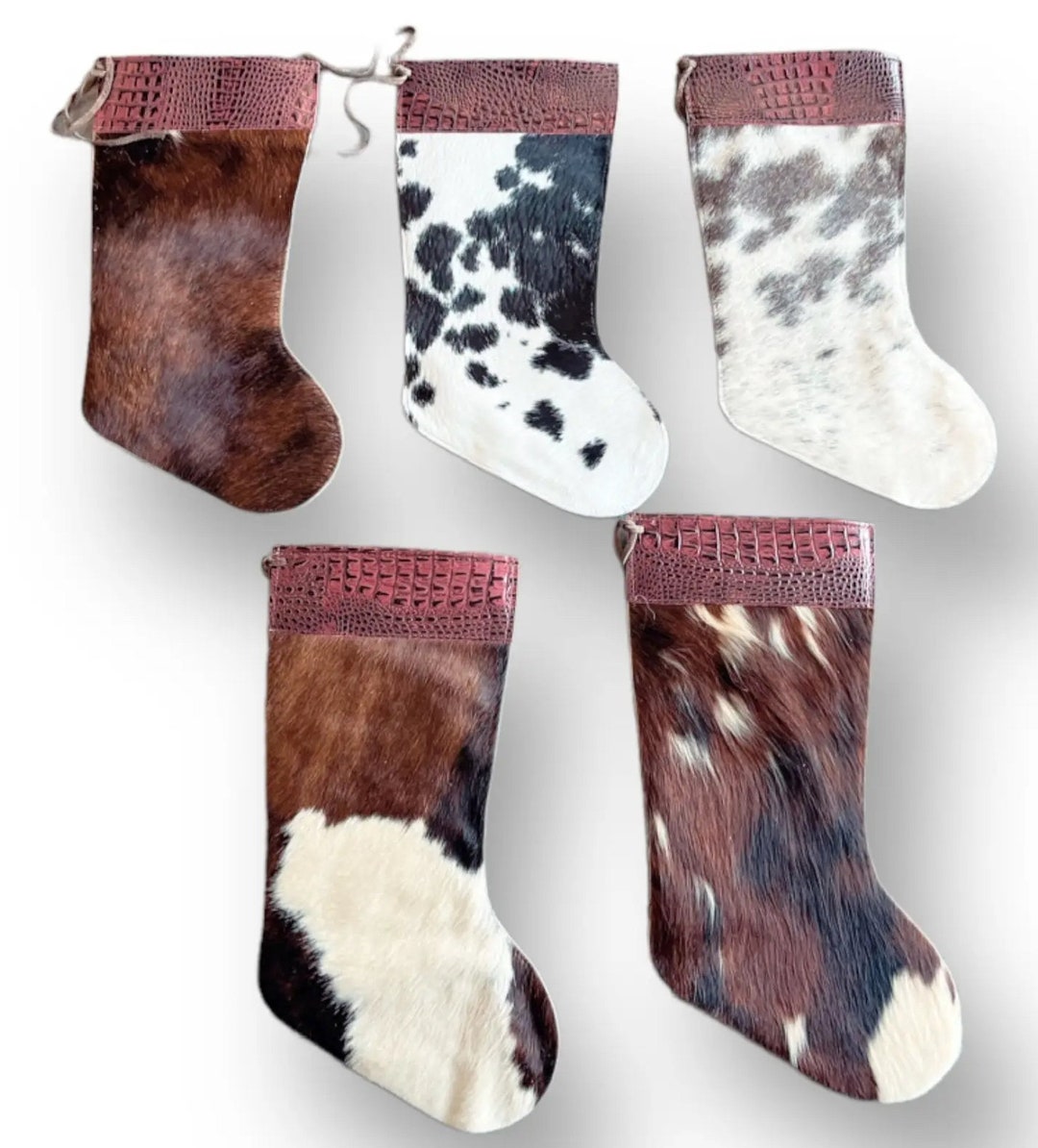 100 Red Croc Cowhide Christmas Stockings Leather Western Etsy