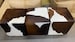 100% Brazilian Genuine Cowhide Square Pouf Ottoman Foot Stool-Tri-color White, Black, and Brown 