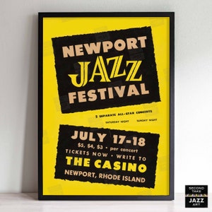1954 Cartel de jazz del Festival de Jazz de Newport - The First Newport - Newport, Rhode Island