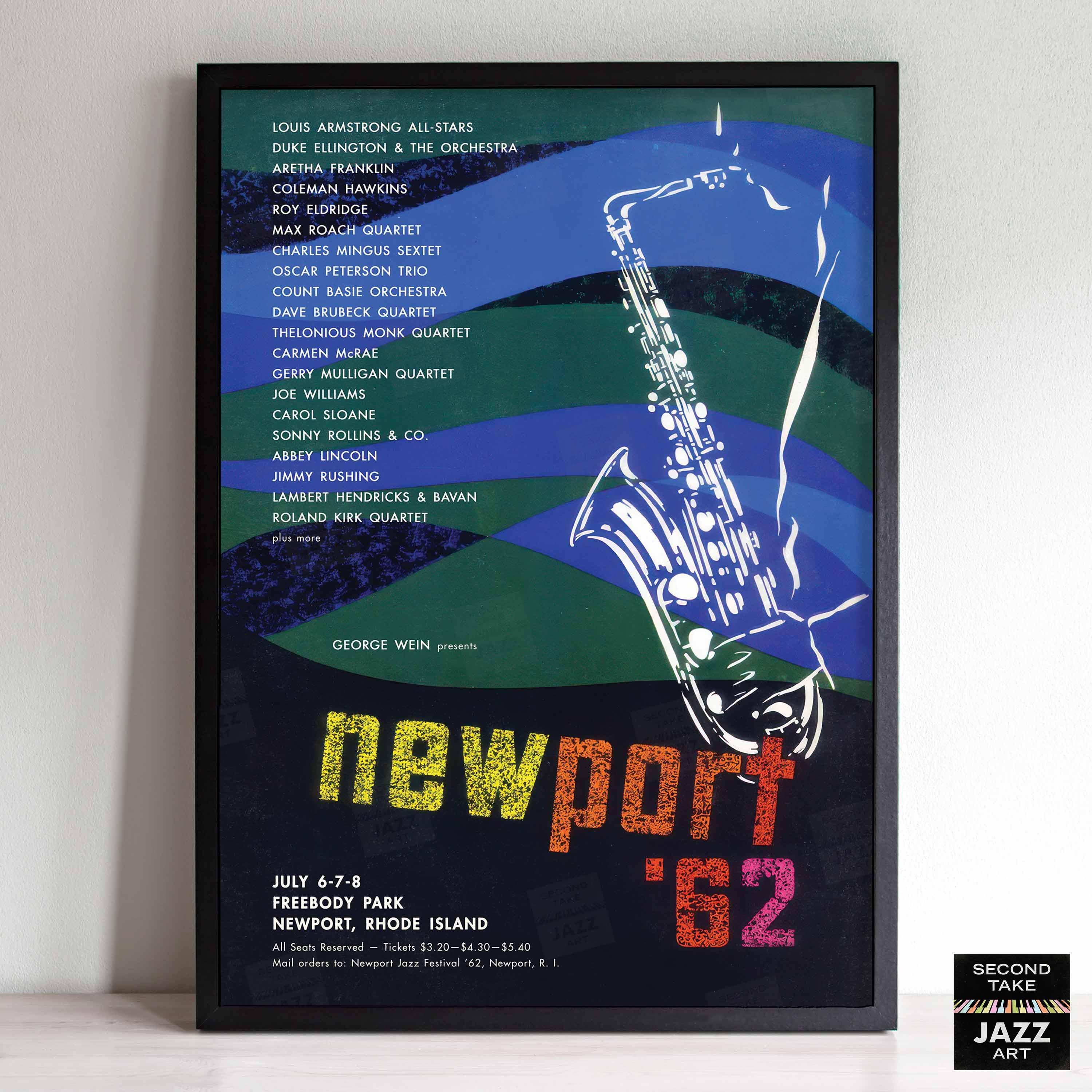 1962 Newport Jazz Festival jazz poster - Rhode Island