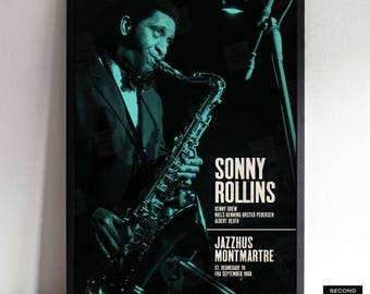 Sonny Rollins jazz poster - Live at Jazzhus Montmartre - 1968