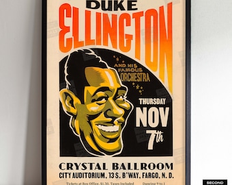 Duke Ellington Jazz Plakat - Fargo, ND - 1940