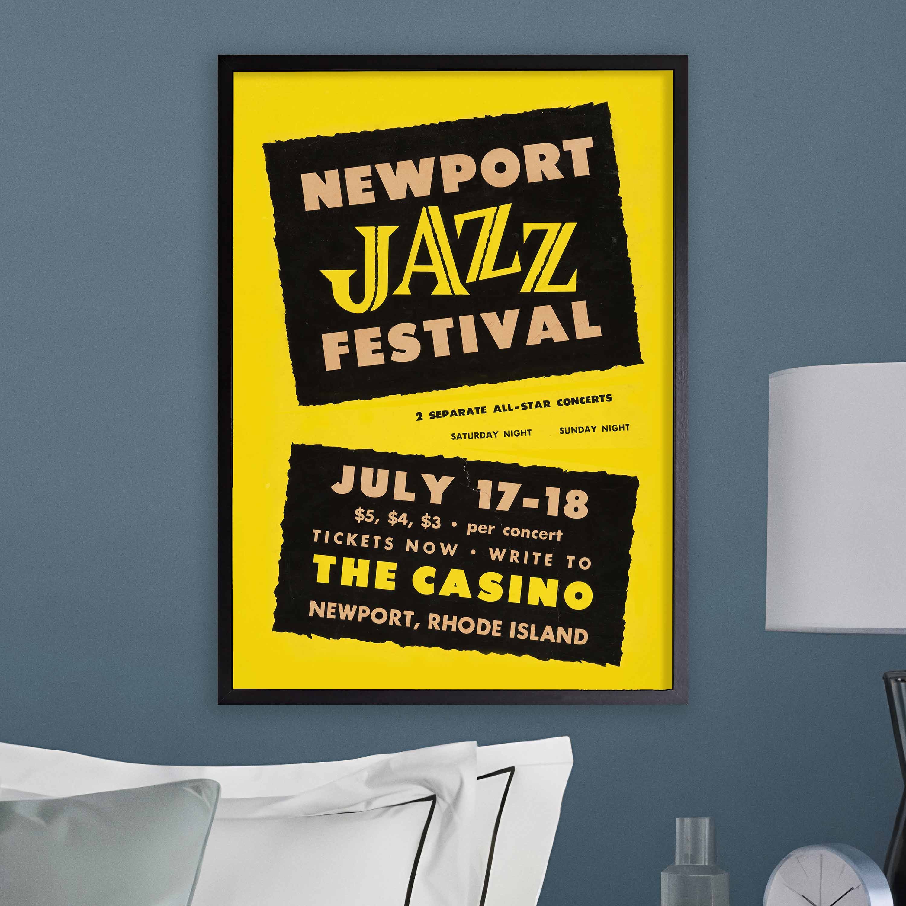 本 Newport Jazz Festival 1972 ポスター 額装