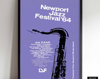 1964 Newport Jazz Festival jazz poster - Rhode Island