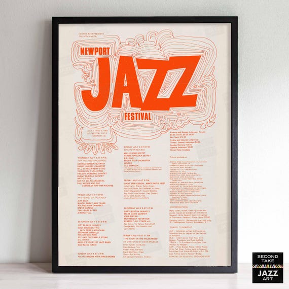 1969 Newport Jazz Festival Jazz Poster - Rhode Island - Etsy