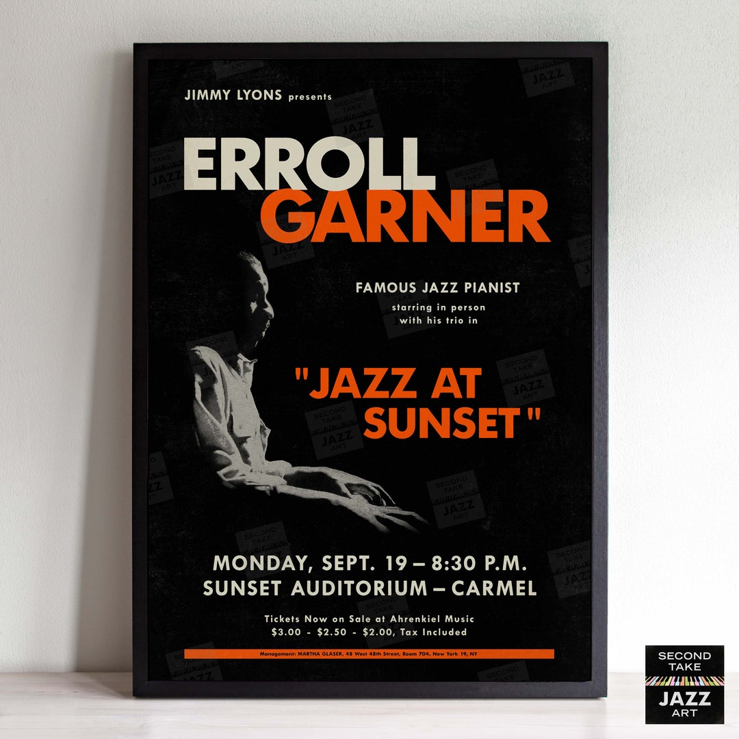 Erroll Garner Jazz Poster - Concert by the Sea - Carmel, CA - 1955 - Etsy