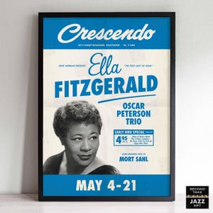 Ella Fitzgerald - Oscar Peterson jazz poster - At the Crescendo - Hollywood - 1961