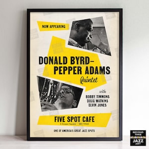 Donald Byrd - Pepper Adams jazz poster - Five Spot Cafe - NYC - 1958