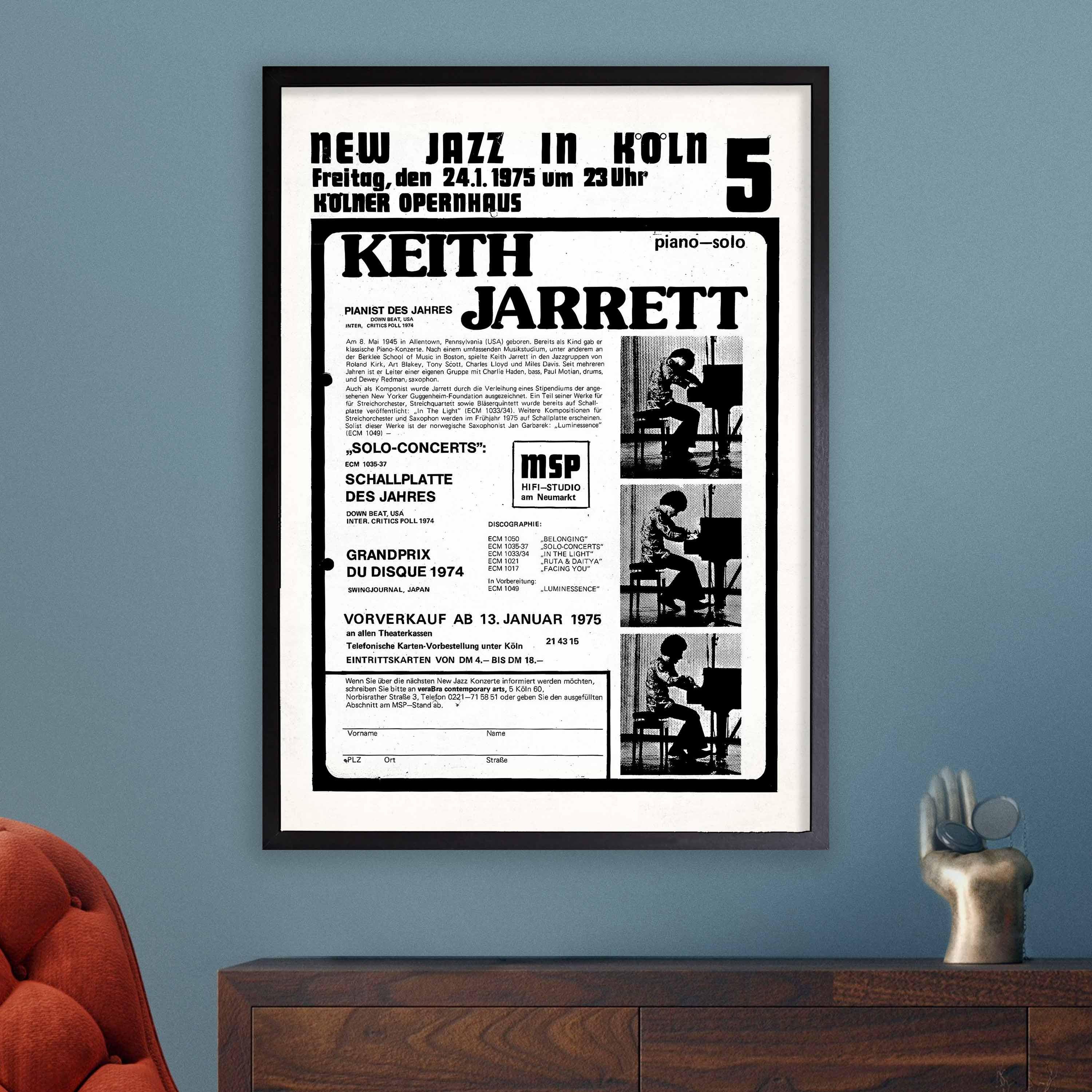 Keith Jarrett Jazz Poster - Köln Concert - 1975 - Etsy