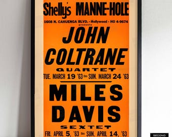John Coltrane - Miles David Jazz Plakat - Shelly's Manne-Hole - 1963