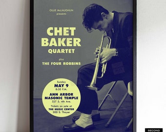 Chet Baker Jazz Plakat - Jazz in Ann Arbor - 1954