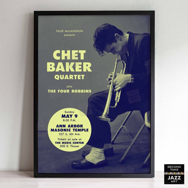 Pôster Jazz Blues Chet Baker Pôsteres Placa A3 42x30cm | Parcelamento