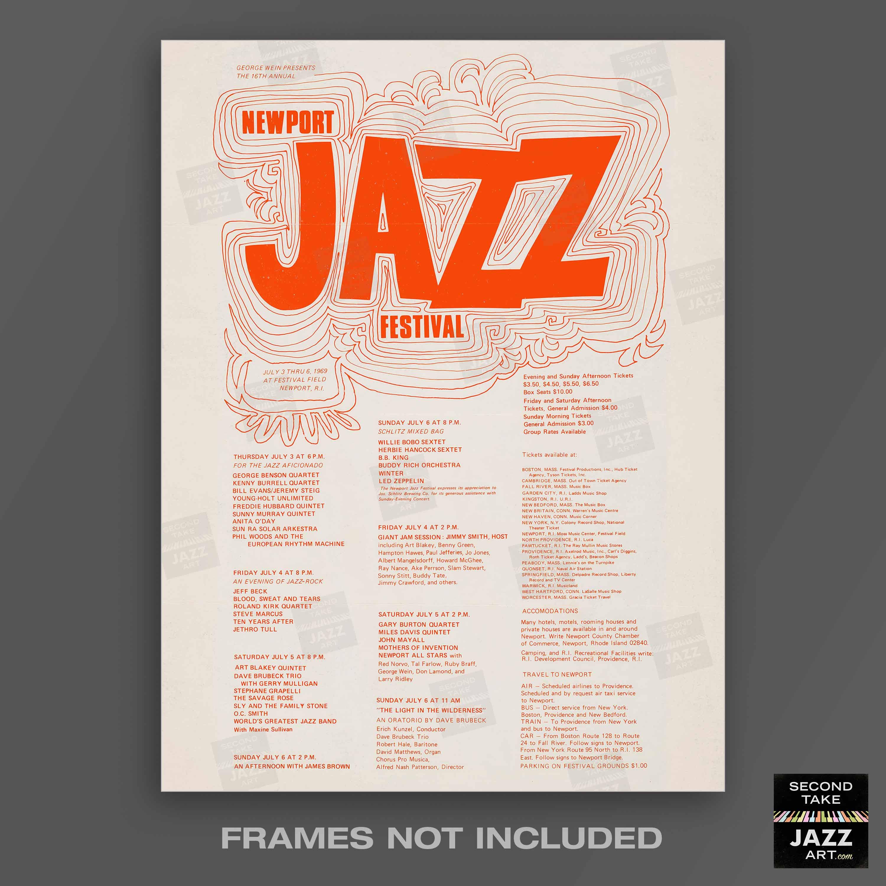1969 Newport Jazz Festival Jazz Poster - Rhode Island - Etsy