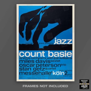 Count Basie - Miles Davis - Oscar Peterson - Stan Getz jazz poster - Köln, Germany - 1960 imagen 4