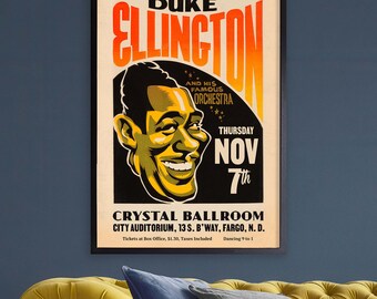 Duke Ellington Jazz Poster - Fargo, ND - 1940 - Etsy