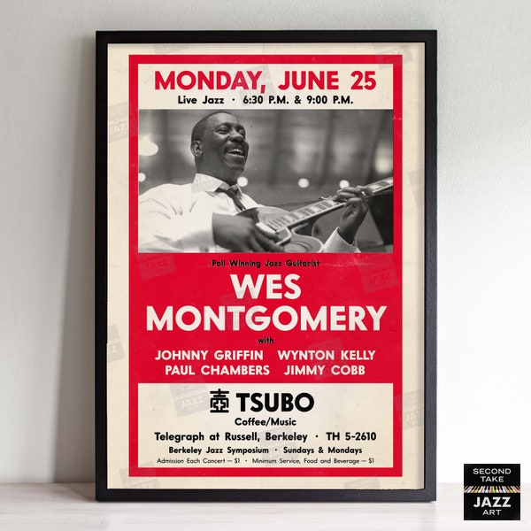 Wes Montgomery jazz poster - Full House - Live at Tsubo - Berkeley, CA - 1962