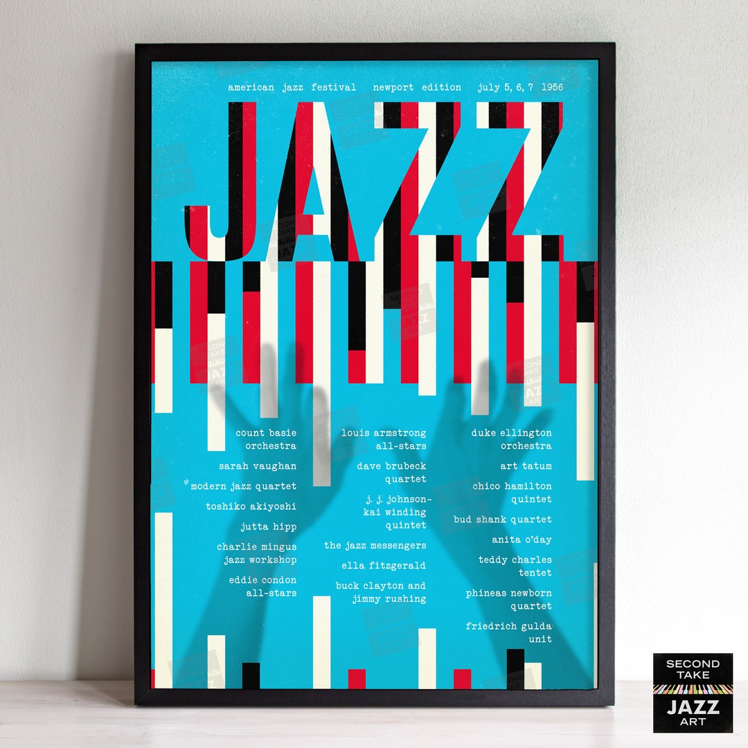 1956 Newport Jazz Festival Jazz Poster - Ellington at