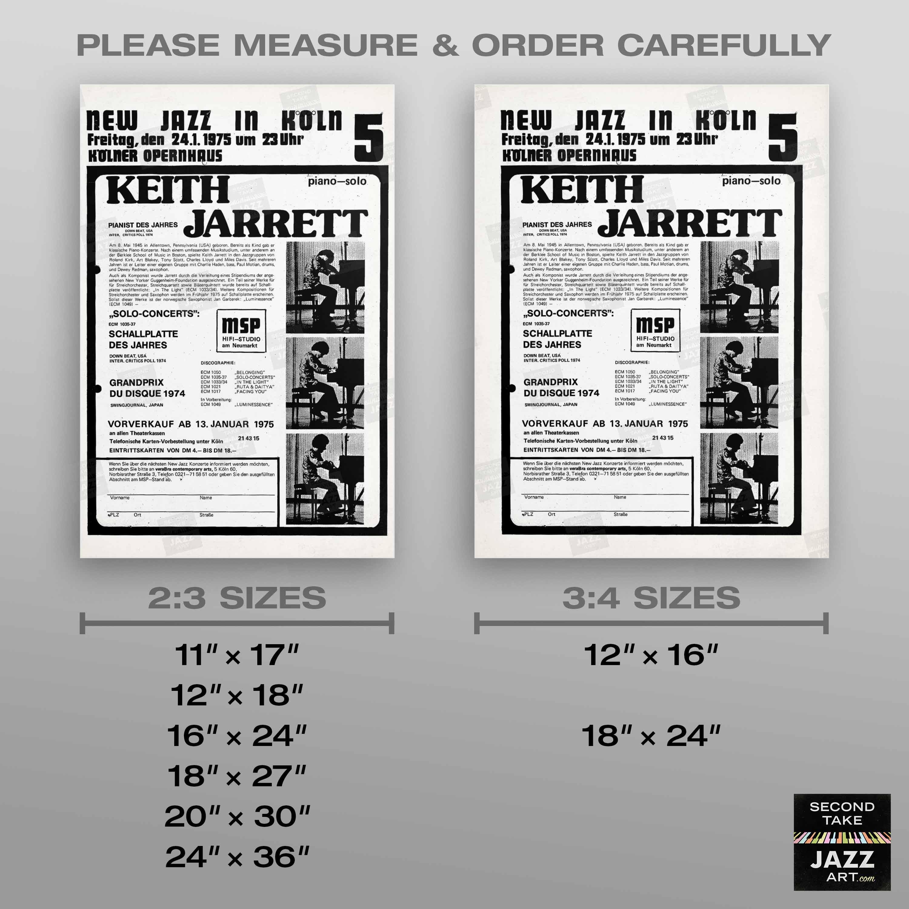 Keith Jarrett Jazz Poster - Köln Concert - 1975 - Etsy