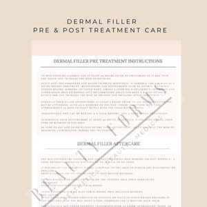 Dermal Filler Nachsorge / Pre-Behandlung Anweisungen Herunterladen & Drucken - Lip Filler Formen