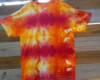 Ice Tie Dye T-Shirt in Red, Orange and Yellow