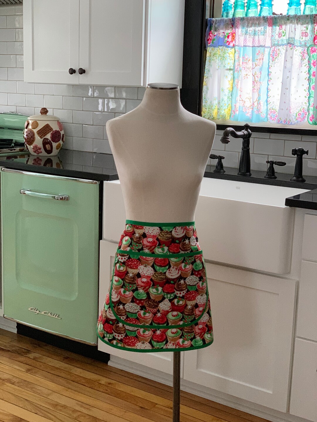 Christmas Half Apron With Festive Cupcakes Etsy UK