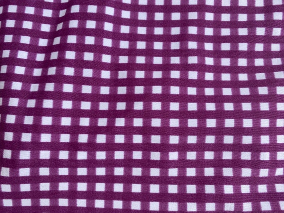90s Swimsuit Purple White Checkered Print Vintage… - image 3