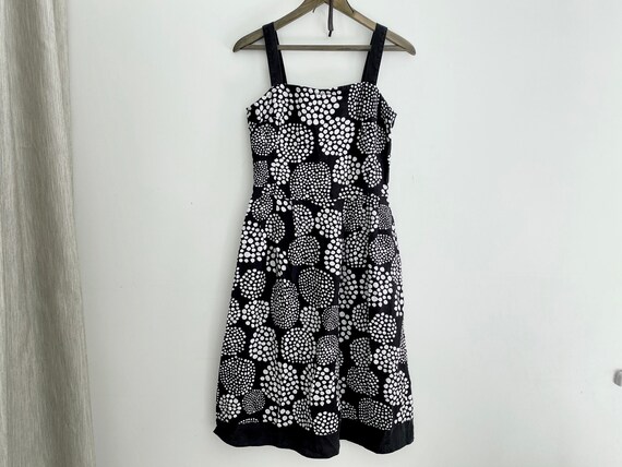 MARIMEKKO Vintage Linen Dress, Size M Black and W… - image 2