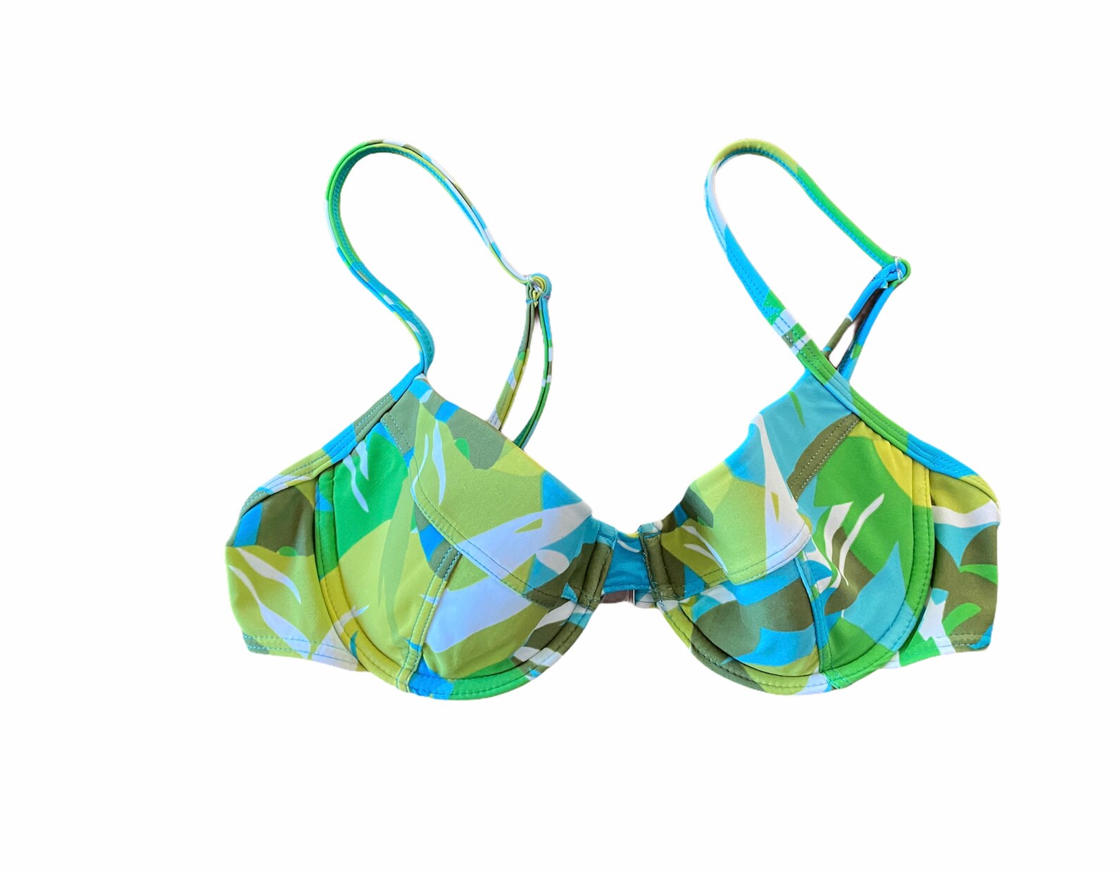 Vintage y2k Bikini Tropical Print Green Blue Turqoise Tropical Etsy