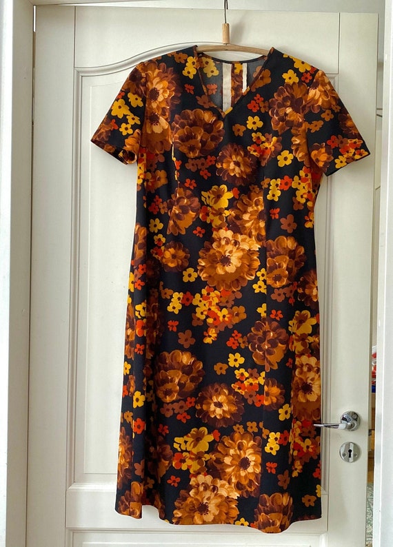 Soviet Vintage 60s Floral Dress, Plus Size Retro … - image 2