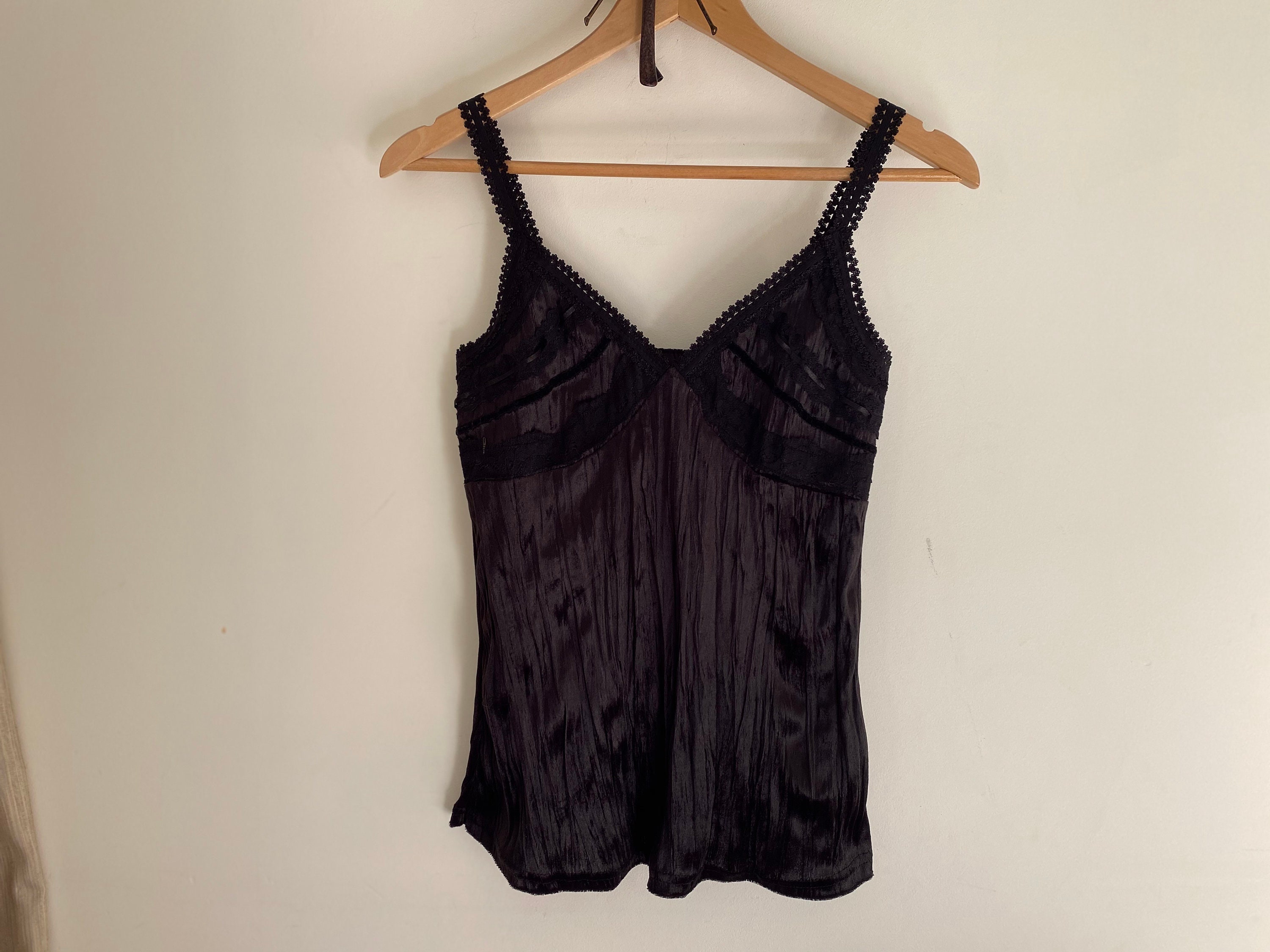 Vintage Y2K Cami Top Women's Goth Black Lace Top 90s - Etsy