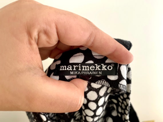 MARIMEKKO Vintage Linen Dress, Size M Black and W… - image 7