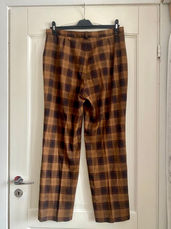 Soviet Vintage 90s Long Checkered Pants, Retro 80… - image 6