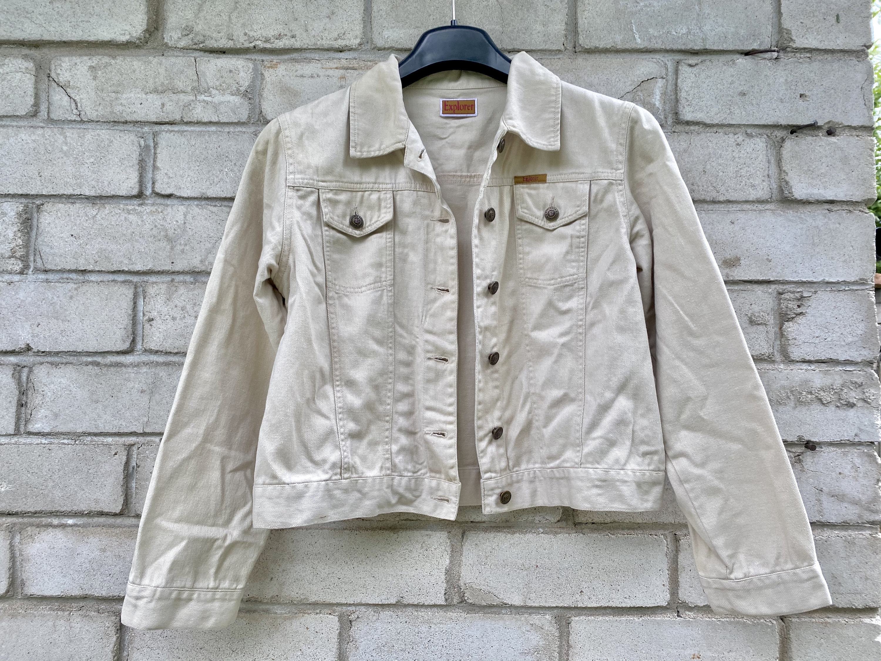 White ripped hotsell jeans jacket