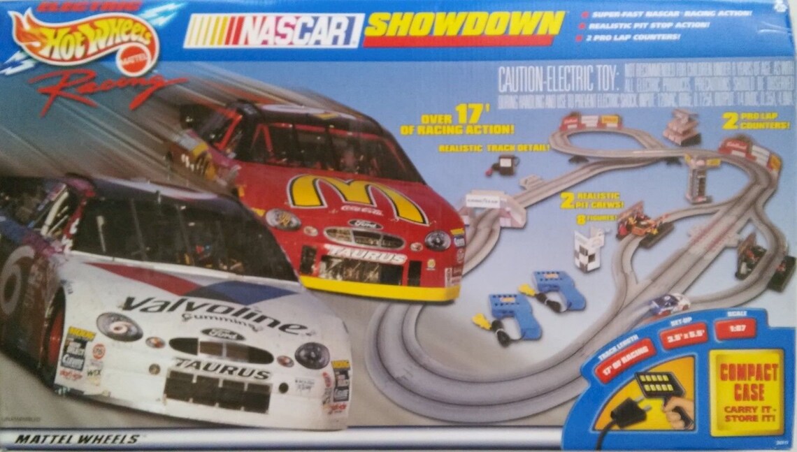 NASCAR Showdown HO 164 Hot Wheels Electric Racing Set Mattel Etsy