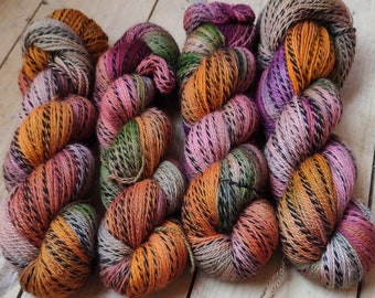 One of a kind on Non-superwash Highland Zebra 4 ply fingering weight 4ply  sock yarn