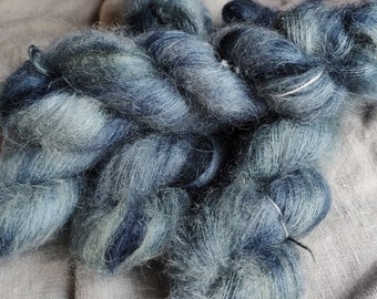 Sea Scape  on Lace weight Kid silk Mohair 72 percent mohair  28 percent silk yarn 50g 420m