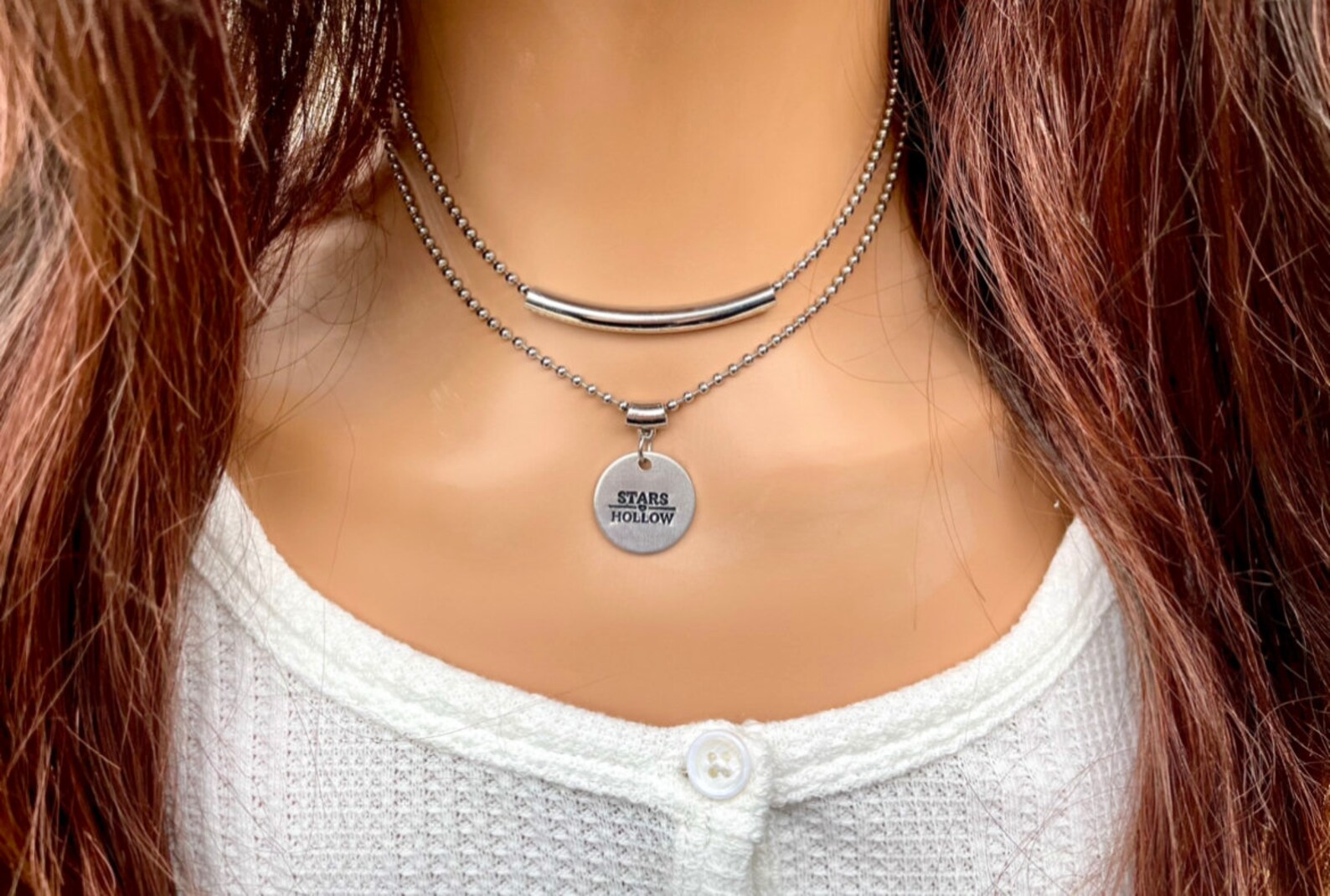 Collar De Plata De Doble Hebra Gilmore Ni as Etsy