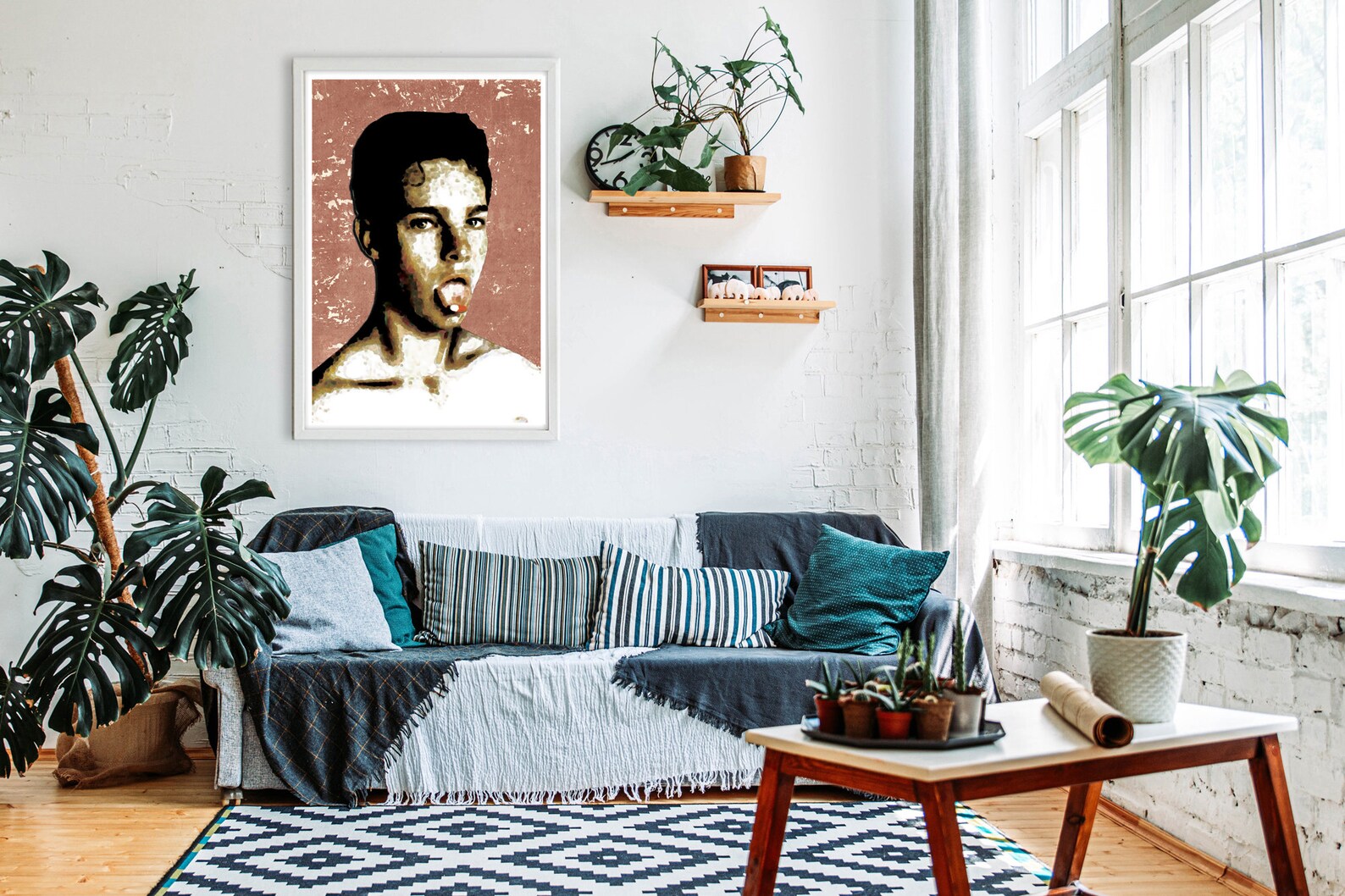 Male Portrait Male Portrait Print Modern wall artCanvas | Etsy