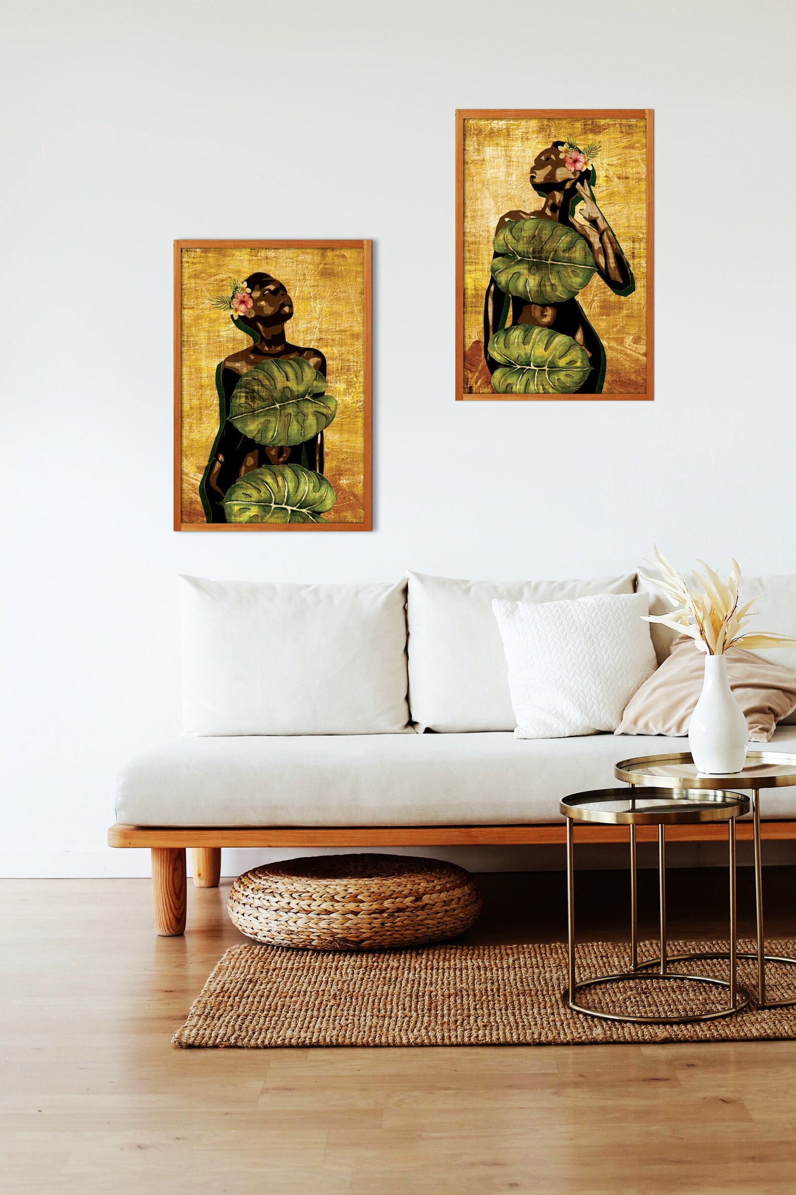 African American wall art Set of 2 Black woman print Etsy