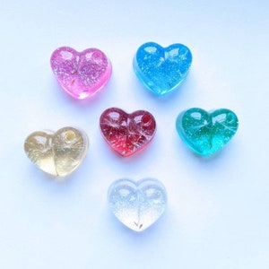 Aimant de réfrigérateur coeur en résine, graines de pissenlit scintillantes, Cadeau fait main, Décoration de maison, Câlin de poche avec carte, Nouvelle maison, Cadeau d'anniversaire, Noël