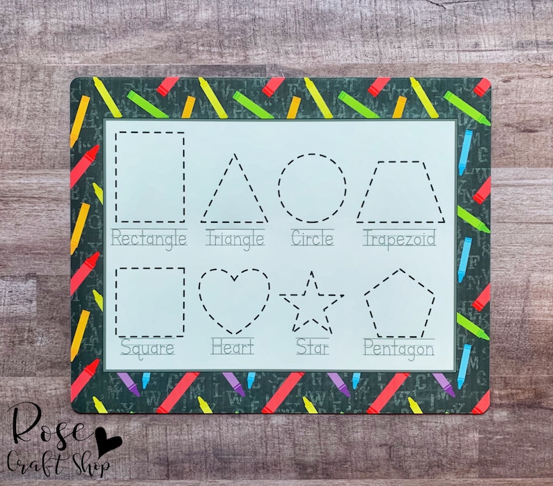 Tracing Dry Erase Board Preschool Learning Kindergarten Etsy