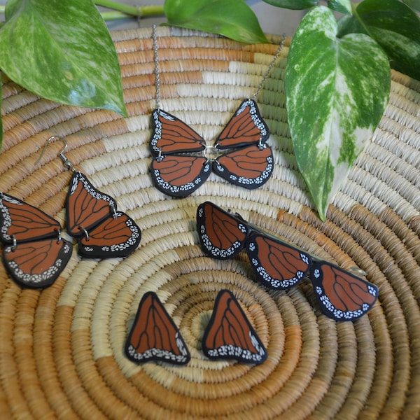 Monarch Butterfly Polymer Clay Accessories