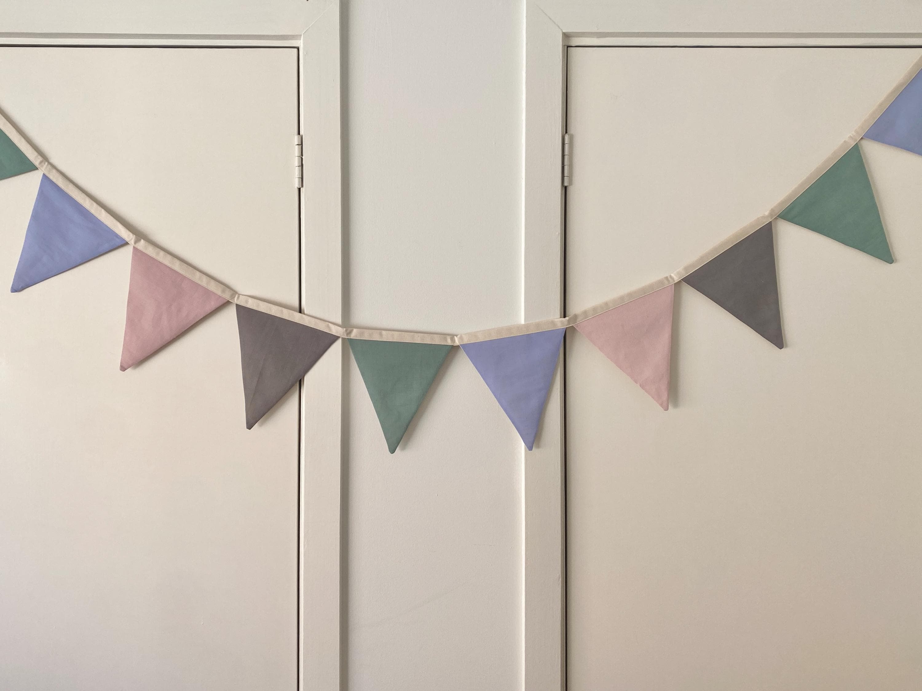 Pastel Linen Fabric Triangle Bunting Banner - Etsy